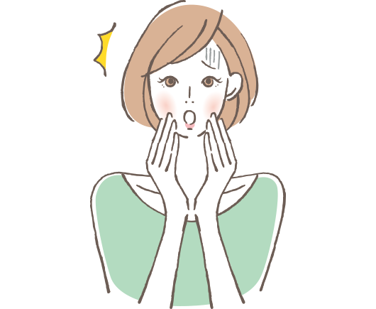 ショックを受けている女性のイラスト